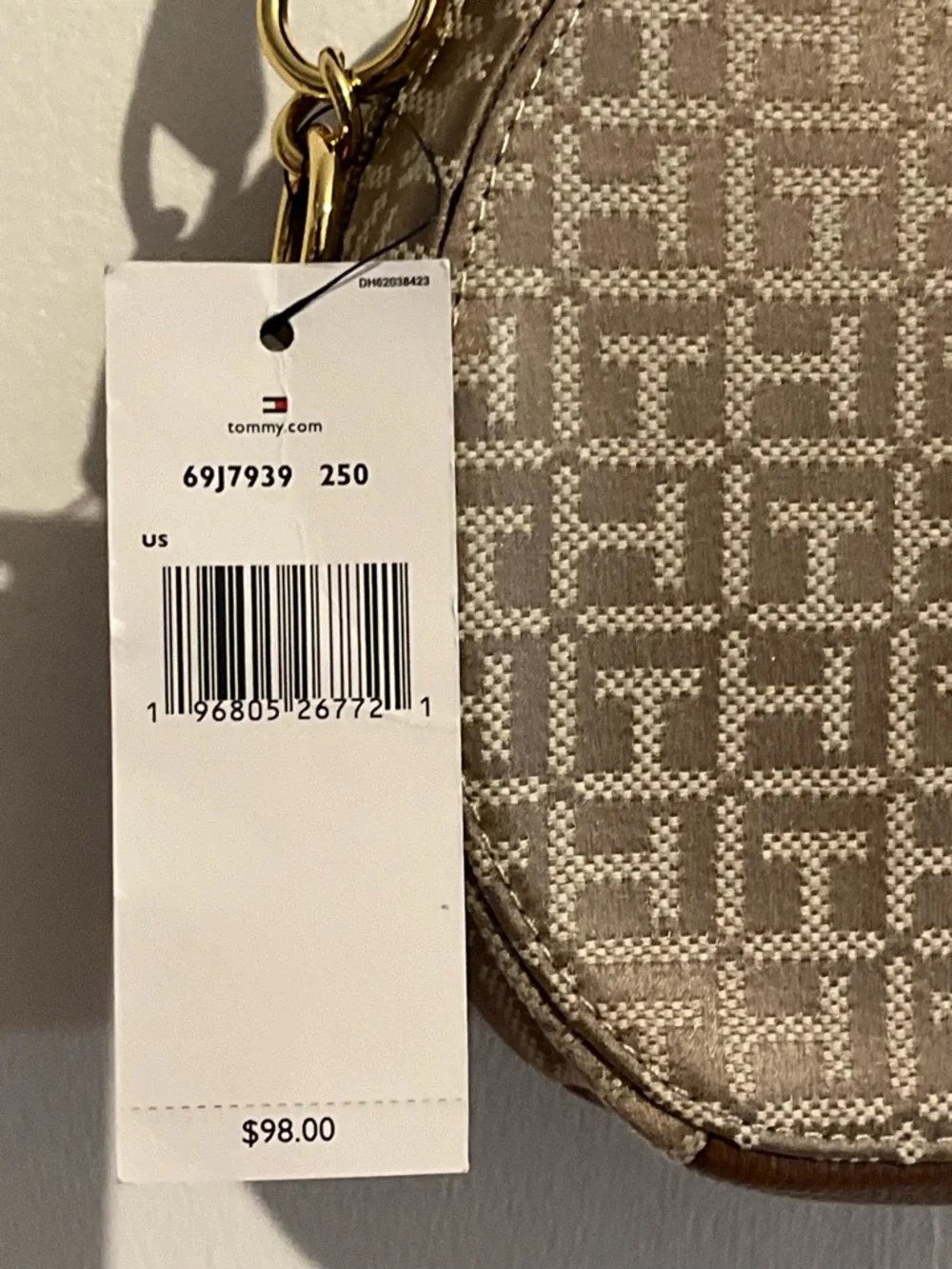 Tommy Hilfiger Beige Monogram Round Crossbody with Brown Strap - Picture 6 of 10